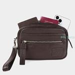 Bolso de mano para hombre en piel marrón Lois | Elegante, compacto y perfecto para llevar lo esencial