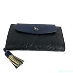 MONEDERO BILLETERO MUJER PETUSCO NEGRO CON AZUL | 10312 | BOLSACS - Tu Tienda Online de Marroquinería, Viaje y Complementos
