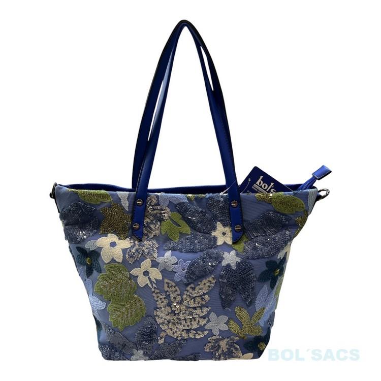 BOLSO SHOPPER  DE MUJER CON BORDADOS Y LENTEJUELAS | 660241 | BOLSACS - Tu Tienda Online de Marroquinería, Viaje y Complementos
