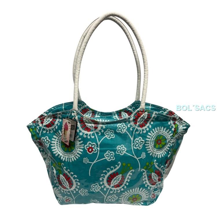 BOLSA DE PLAYA LONA PLASTIFICADA TULIPANES DE GLOKO | 027-T007 | BOLSACS - Tu Tienda Online de Marroquinería, Viaje y Complementos