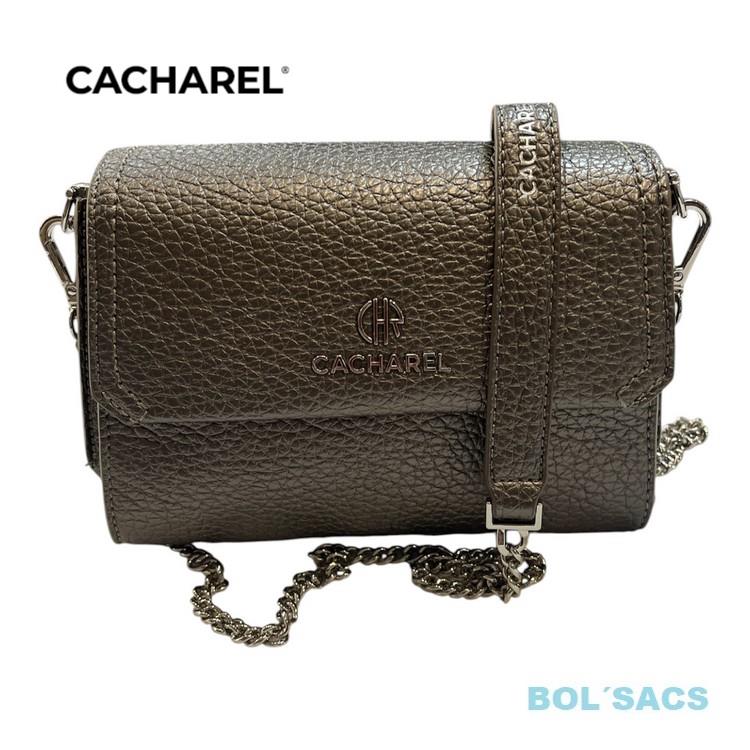BOLSITO CACHAREL BANDOLERA CON SOLAPA ACERO | LB252306-14 | BOLSACS - Tu Tienda Online de Marroquinería, Viaje y Complementos