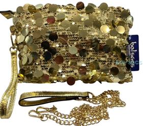 BOLSO DE VESTIR CON LENTEJUELAS COLOR ORO | ALF221 | BOLSACS - Tu Tienda Online de Marroquinería, Viaje y Complementos