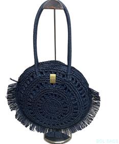 BOLSO CAPAZO DE PAJA GLOKO | G22-4047AZ | BOLSACS - Tu Tienda Online de Marroquinería, Viaje y Complementos