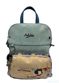 MOCHILA /BOLSO MAFALDA CON FRASE | M23-4588AZ | BOLSACS - Tu Tienda Online de Marroquinería, Viaje y Complementos