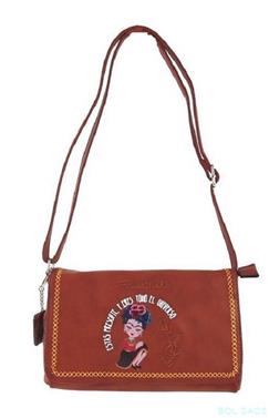 BANDOLERA DE MUJER FRIDA KAHLO CUERO CON SOLAPA | K-4917CU | BOLSACS - Tu Tienda Online de Marroquinería, Viaje y Complementos