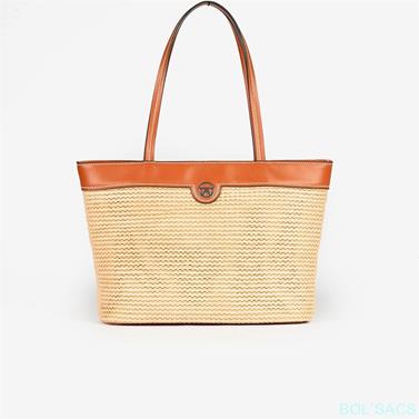 BOLSO SHOPPER DE MUJER RAFIA/POLIPIEL | 00001723 | BOLSACS - Tu Tienda Online de Marroquinería, Viaje y Complementos